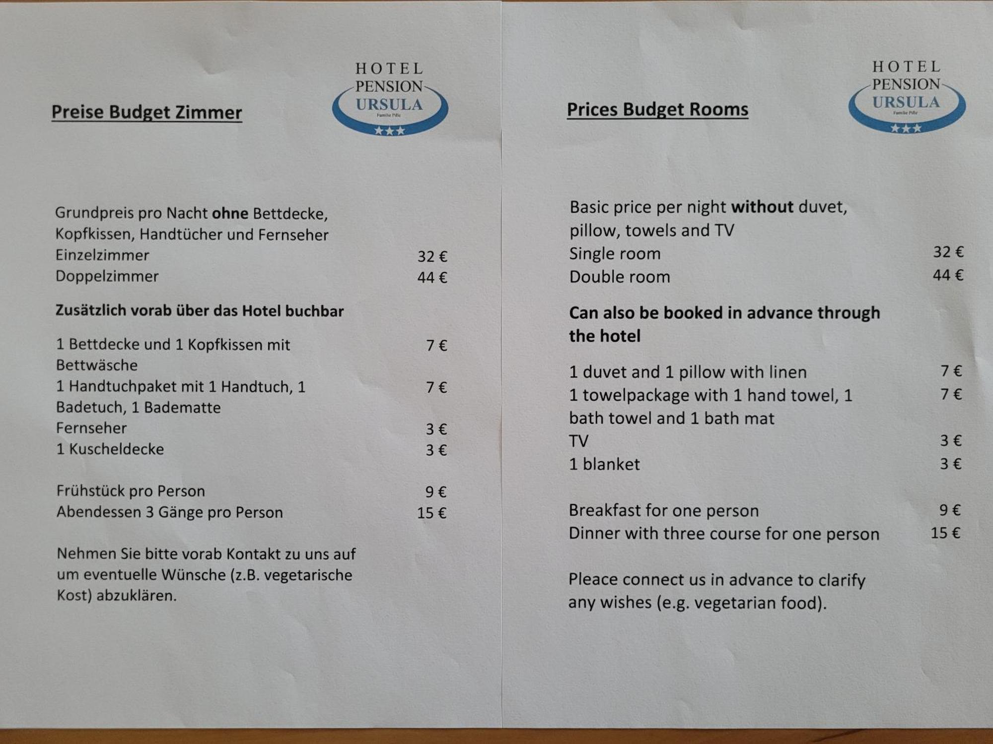 Hotel-Pension Ursula Bad Sachsa Kamer foto